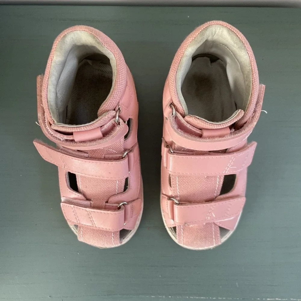 Princepard Kids Orthopedic Sneakers Pink Hook Loop Toddler Shoes EU25